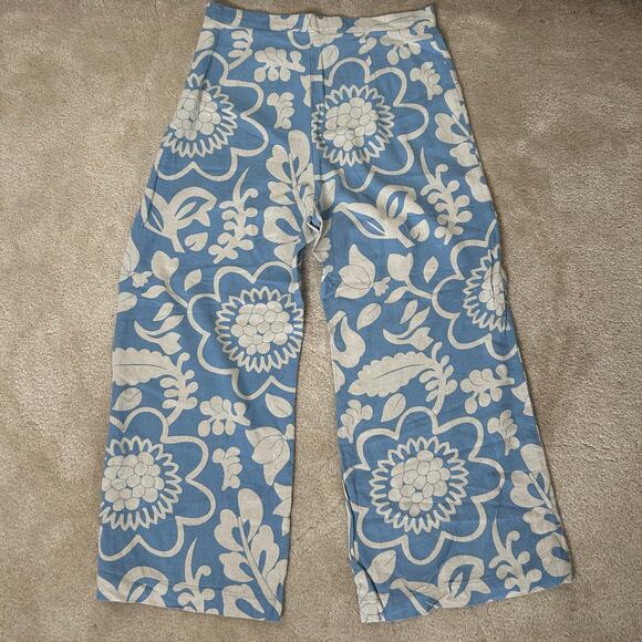 Foreveryoung The Label‎ Wide Leg Linen Blend Flower Prints Pant - Picture 3 of 12